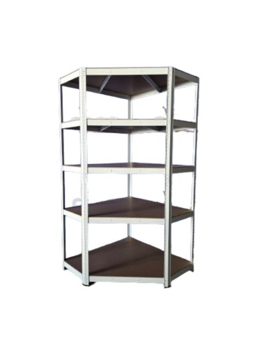 Estante Esquinero Acero Galvanizado Blanco