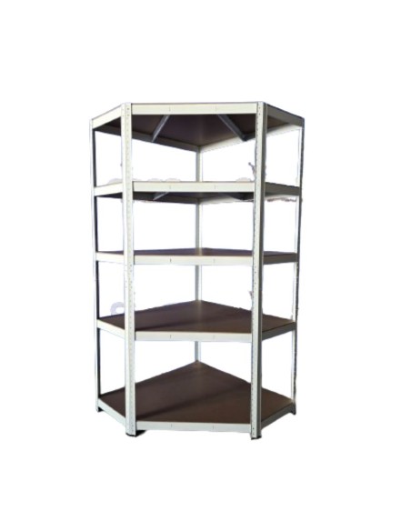 Estante Esquinero Acero Galvanizado Blanco
