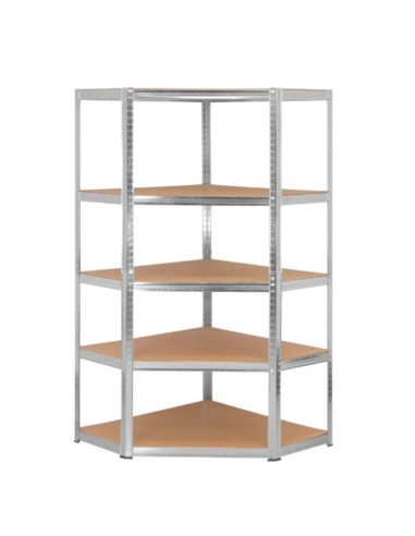 Estante Esquinero Acero Galvanizado Plateado