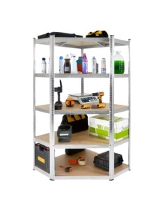 Estante Esquinero Acero Galvanizado Plateado 2