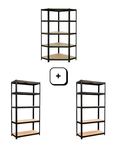 PACK  ESTANTES GALVANIZADOS NEGRO