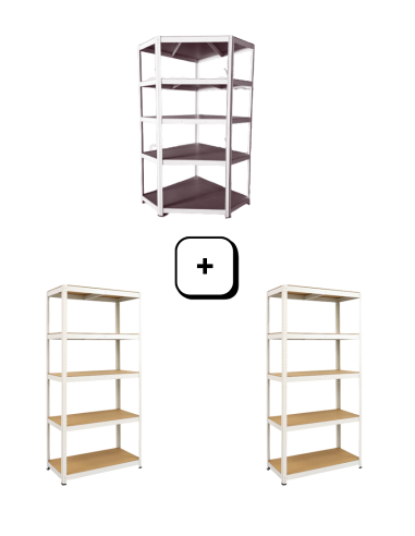 PACK ESTANTES GALVANIZADOS BLANCO