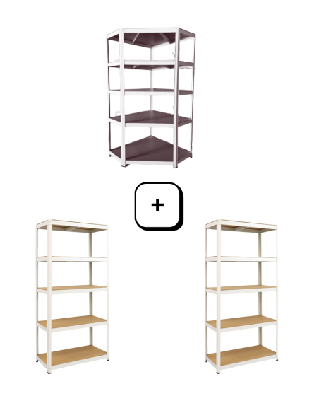 PACK ESTANTES GALVANIZADOS BLANCO