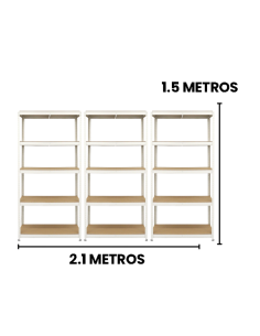 PACK 3 ESTANTES 150X70X30 BLANCO