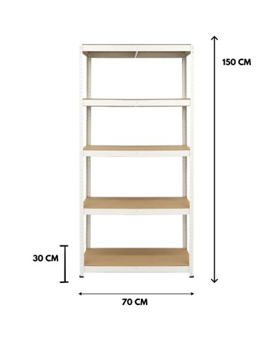 PACK 3 ESTANTES 150X70X30 BLANCO