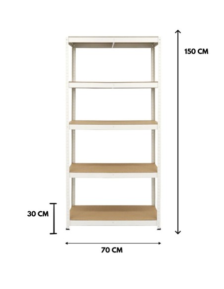 PACK 3 ESTANTES 150X70X30 BLANCO