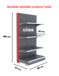 GONDOLA MURAL AÑADIDA GRIS