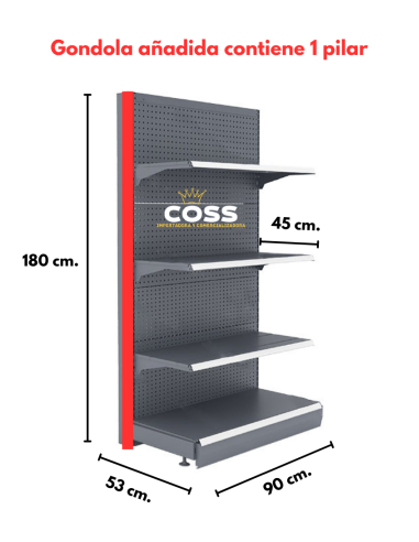 GONDOLA MURAL AÑADIDA GRIS