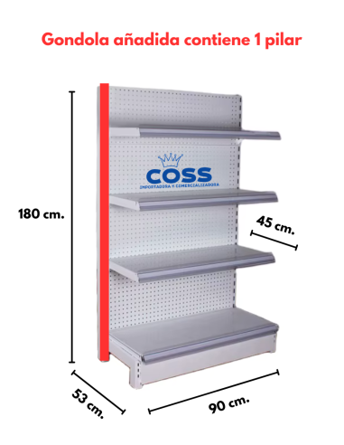 GONDOLA MURAL AÑADIDA BLANCA