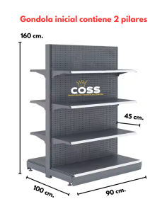 GONDOLA CENTRAL INICIAL GRIS
