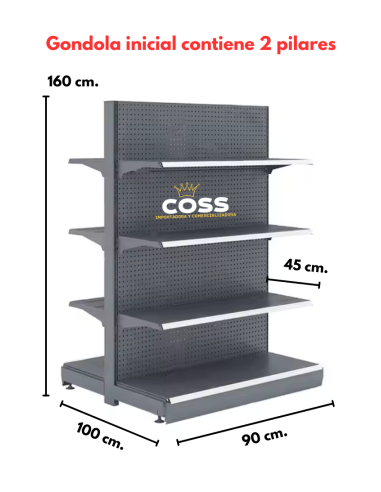 GONDOLA CENTRAL INICIAL GRIS