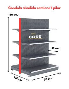 GONDOLA CENTRAL AÑADIDA GRIS