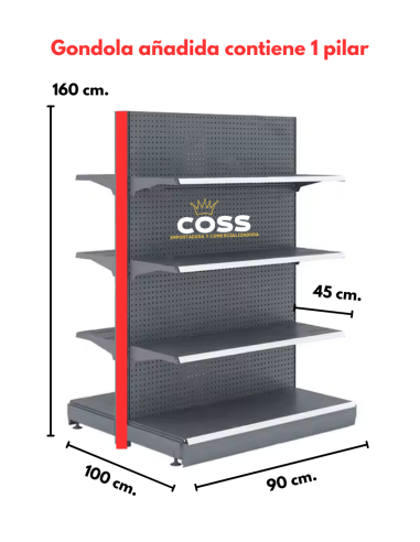 GONDOLA CENTRAL AÑADIDA GRIS