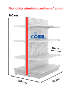 GONDOLA CENTRAL AÑADIDA BLANCA