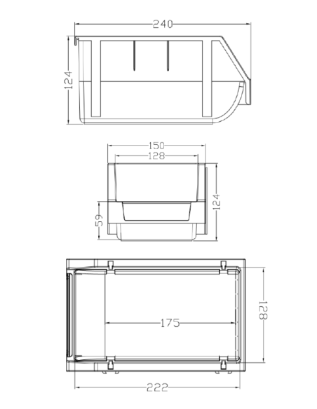 BINS PLASTICO 3.5 Litros