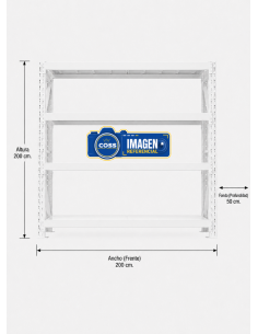 RACK METALICO BLANCO 800 KG. 200X200X50 2