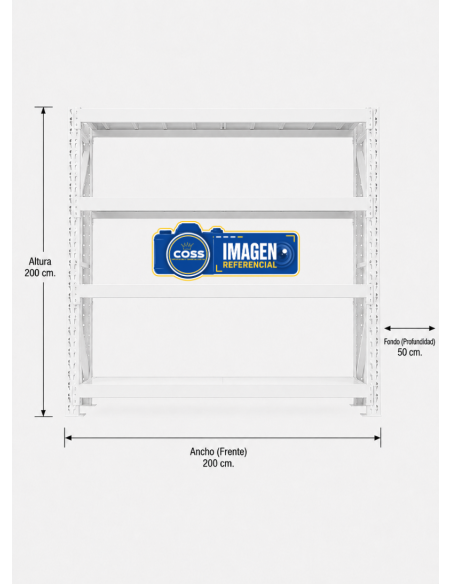 RACK METALICO BLANCO 800 KG. 200X200X50