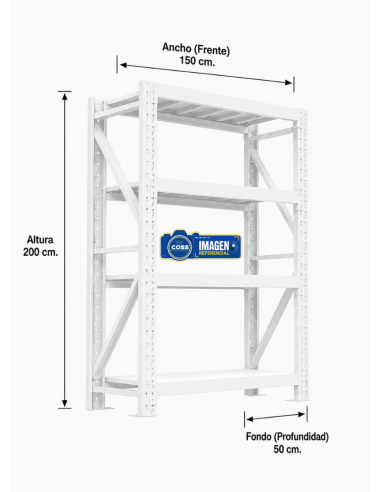 RACK 800 KG. BLANCO 200x150x50