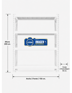RACK METALICO BLANCO 800 KG. 200x150x50 2