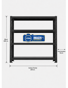 RACK METALICO NEGRO 800 KG.  200X200X50 2