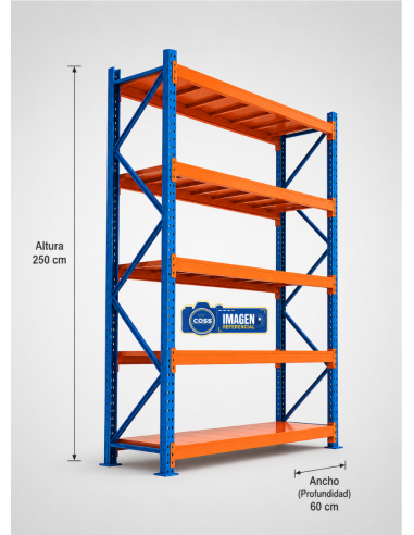 RACK METALICO BICOLOR 2.500 KG. 250X200X60