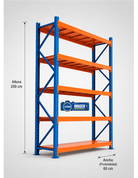 RACK METALICO BICOLOR 2.500 KG. 250X200X60