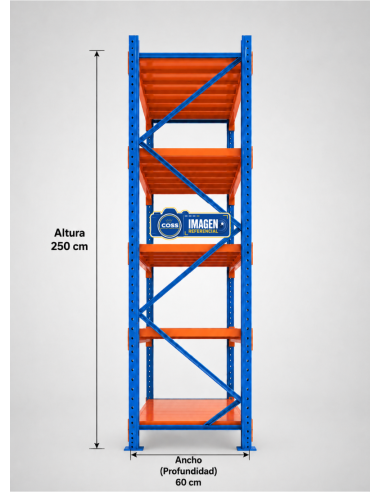 RACK METALICO BICOLOR 2.500 KG. 250X200X60