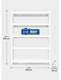 RACK METALICO BLANCO 2.500 KG. 250X200X60 2