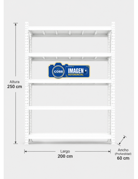 RACK METALICO BLANCO 2.500 KG. 250X200X60