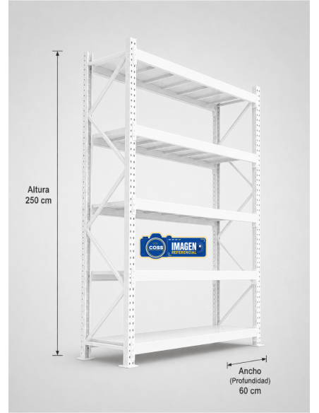 RACK METALICO BLANCO 2.500 KG. 250X200X60