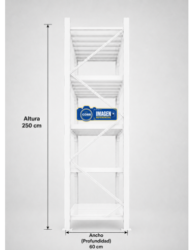 RACK METALICO BLANCO 2.500 KG. 250X200X60