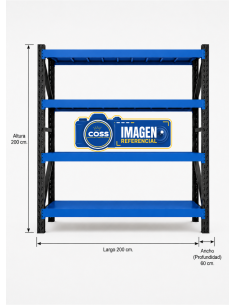 RACK METALICO BICOLOR 2.000 KG. 200X200X60