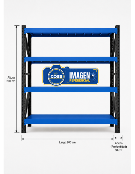 RACK METALICO BICOLOR 2.000 KG. 200X200X60
