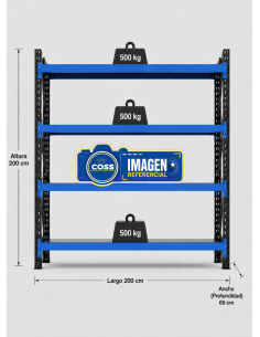 RACK METALICO BICOLOR 2.000 KG. 200X200X60 2