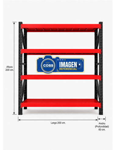 RACK METALICO BICOLOR 2.000 KG. 200X200X60