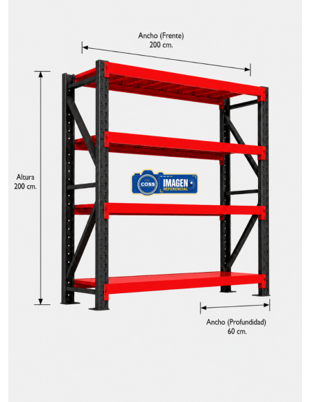 RACK METALICO BICOLOR 2.000 KG. 200X200X60