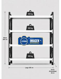 RACK METALICO BICOLOR 2.000 KG. 200X200X60