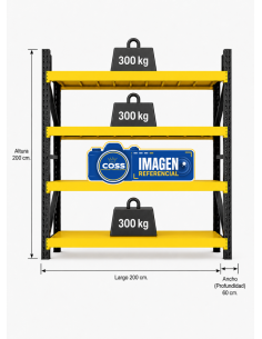 RACK METALICO BICOLOR 1.200 KG 200X200X60