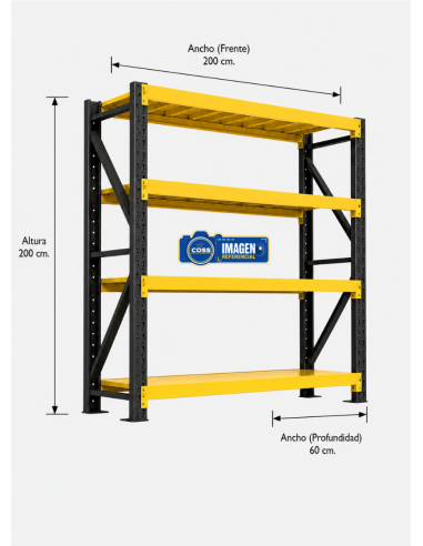 RACK METALICO BICOLOR 1.200 KG 200X200X60
