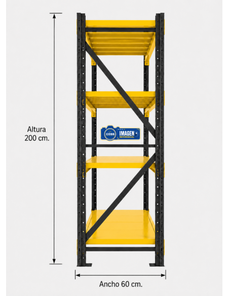 RACK METALICO BICOLOR 1.200 KG 200X200X60