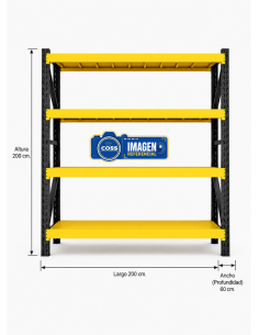 RACK METALICO BICOLOR 1.200 KG 200X200X60 2