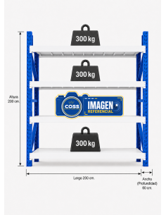 RACK METALICO BICOLOR 1.200 KG 200X200X60