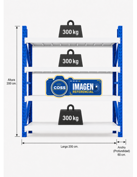 RACK 1.200 KG. BICOLOR 200X200X60