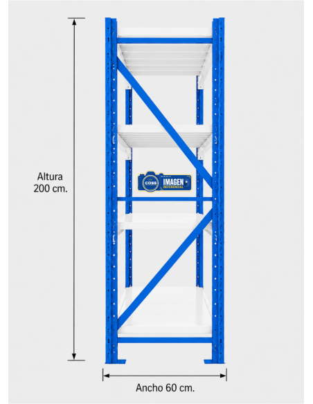 RACK 1.200 KG. BICOLOR 200X200X60