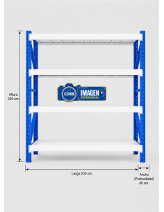 RACK METALICO BICOLOR 1.200 KG 200X200X60 2
