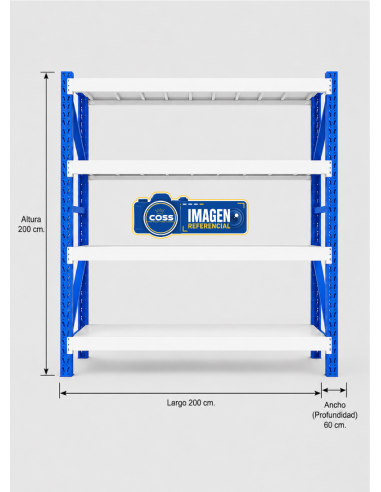 RACK 1.200 KG. BICOLOR 200X200X60