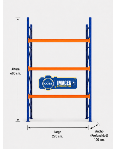 RACK PALLET INDUSTRIAL 6.000 KG. 600X270X100