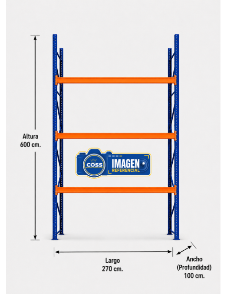 RACK PALLET INDUSTRIAL 6.000 KG. 600X270X100