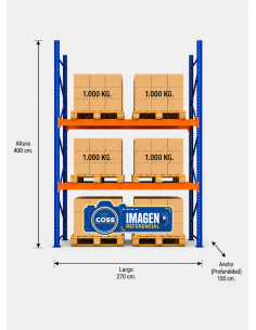 RACK PALLET INDUSTRIAL 4.000 KG. 400X270X100