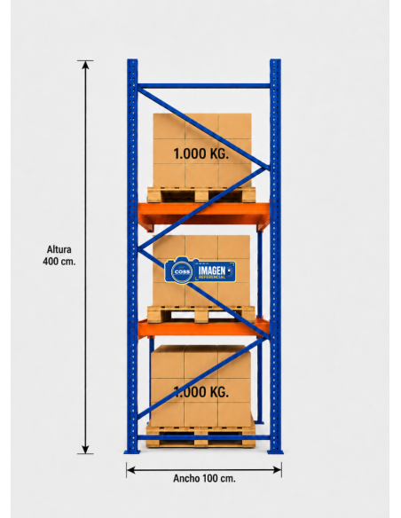 RACK PALLET INDUSTRIAL 4.000 KG. 400X270X100